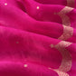 Pink Handloom Silk Kurta And Ombre Kora Silk Dupatta With Meenakari Weaving