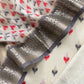 White And Red  Handloom Ikkat Chanderi Suit Fabric With Maheshwari Border