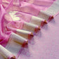 Lavender Designer Pure Brocade Silk Kurta And Organza Dupatta