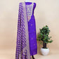 Royal Purple Handloom Raw Silk Kurta and Pure Bandhani Georgette Khaddi Gharchola dupatta with Handwork