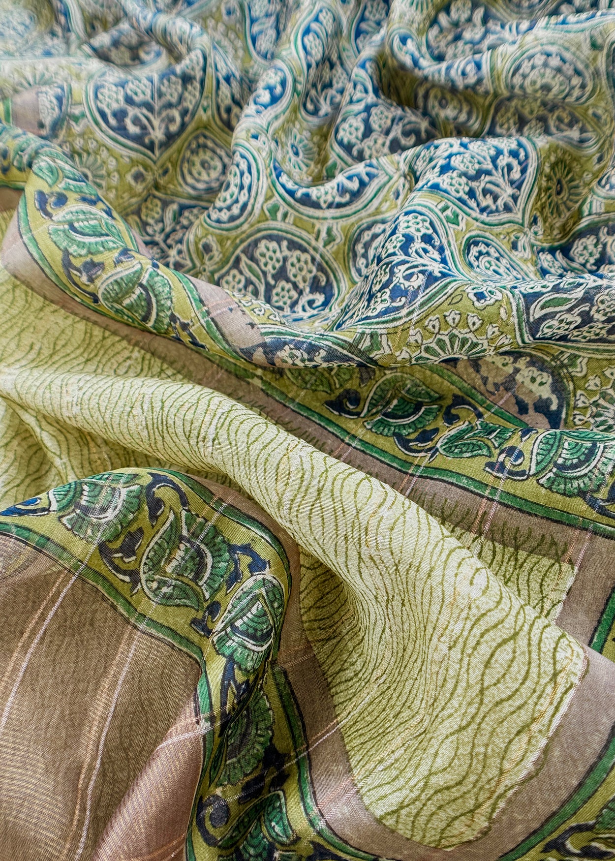 Chanderi unstitched suit with dupatta

