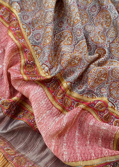 Chanderi unstitched suit with dupatta

