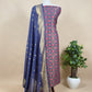 Blue Handwoven Unstiched Patola Suit in Pure Cotton