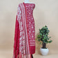 Red Maheshwari Silk Suit With Kalamkari Dupatta