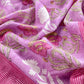 Pink Gulbahar Pure Mulmul Unstitched Suit Fabric With Jaipuri Handblock Print