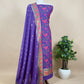 Purple Handloom Banarasi Suit With Paithani Weaving