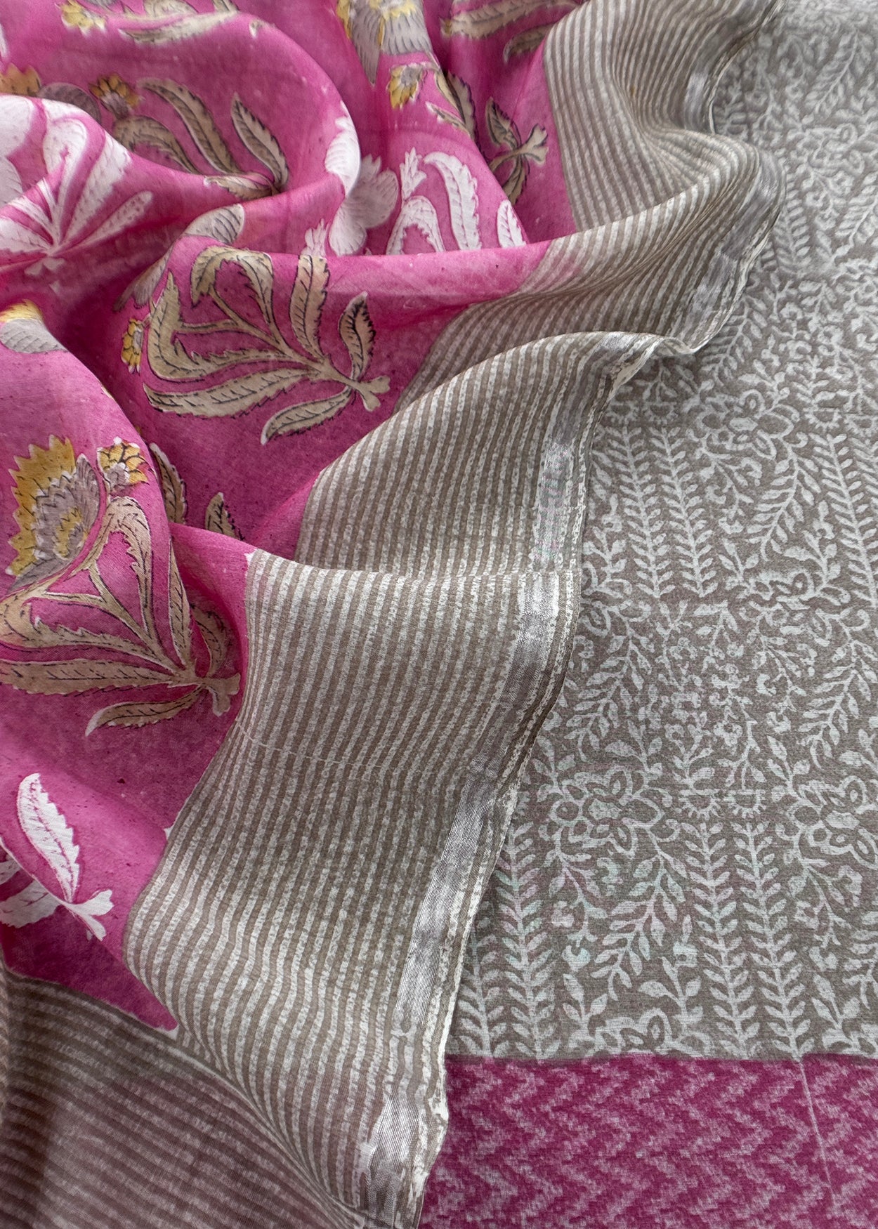 Mulmul suit set with jaipuri handblock print

