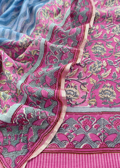 mulmul unstitched suit with dupatta

