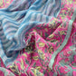 Pink Pure Mulmul unstitched Suit Fabric With Jaipuri Handblock Print