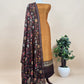 Caramel And Brown Kalamkari Print Pure Maheshwari Silk Suit With Dupatta