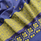 Blue And Yellow Handloom Banarasi Suit With Paithani Weaving