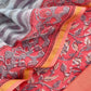 Orange Gulbahar Pure Mulmul Unstitched Suit Fabric With Jaipuri Handblock Print