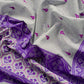 Gray And Purple Handloom Banarasi Suit With Paithani Weaving