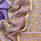 Brown Yellow Gulbahar Pure Mulmul Unstitched Suit Fabric With Jaipuri Handblock Print
