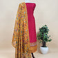 Caramel And Brown Kalamkari Print Pure Maheshwari Silk Suit With Dupatta