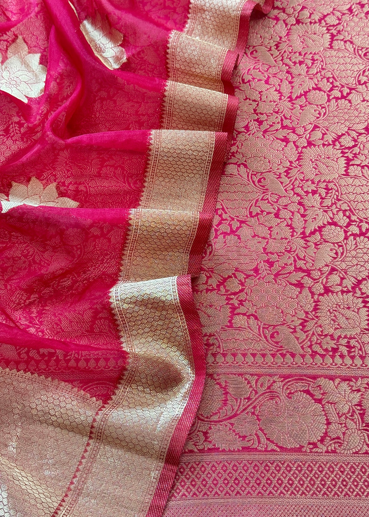 Indian Traditional Wear Brocade Organza Fabric

