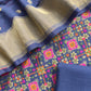 Blue Handwoven Unstiched Patola Suit in Pure Cotton