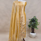 Red Tissue Silk Suit With Thread Embroidery And Patch Work