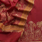 Maroon Premium Kani Silk Suit With Kani Zari Weaving