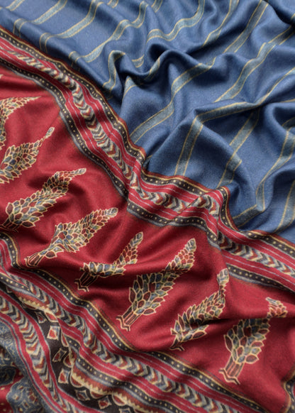 Maroon Pashmina Suit With Digital Print Dupatta