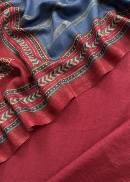 Maroon Pashmina Suit With Digital Print Dupatta