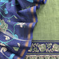 Green And Blue Kalamkari Print Pure Maheshwari Silk Suit With Dupatta