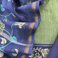Green And Blue Kalamkari Print Pure Maheshwari Silk Suit With Dupatta