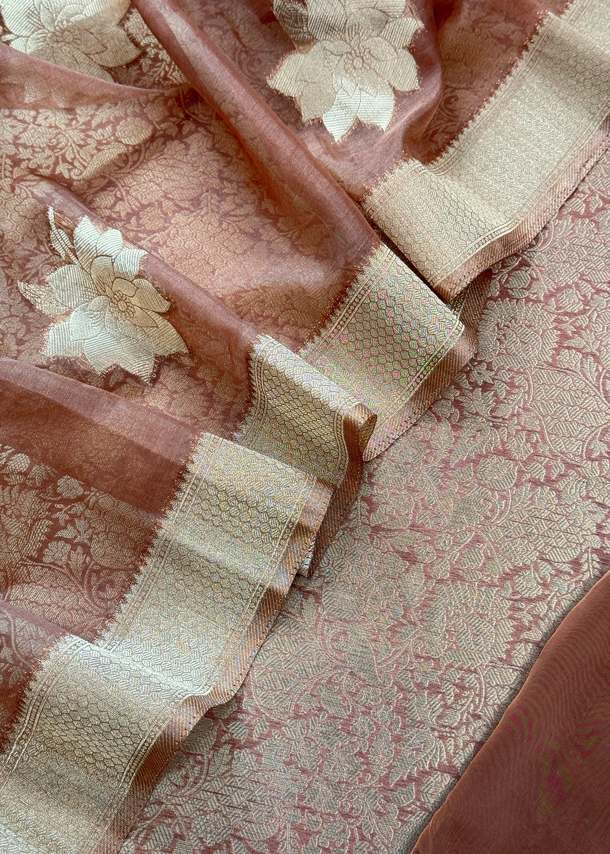Indian Traditional Wear Brocade Organza Fabric

