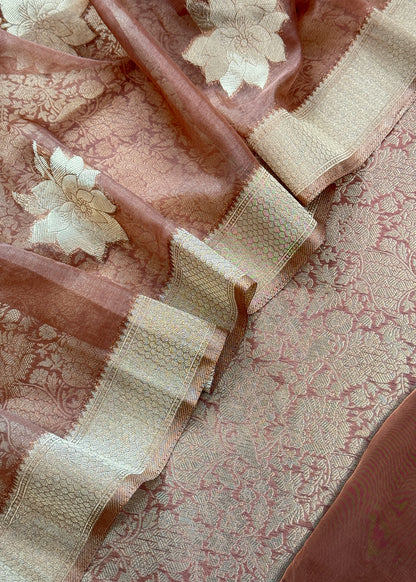 Indian Traditional Wear Brocade Organza Fabric

