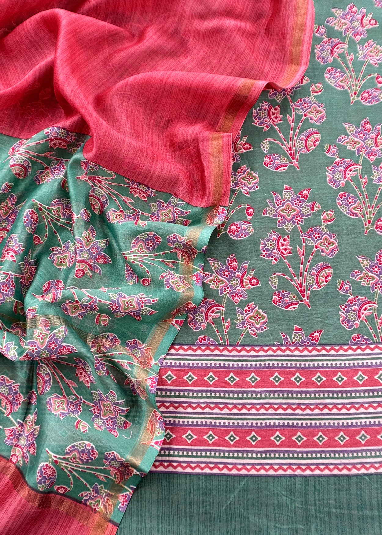 Summer wear maheshwari suit with dupatta

