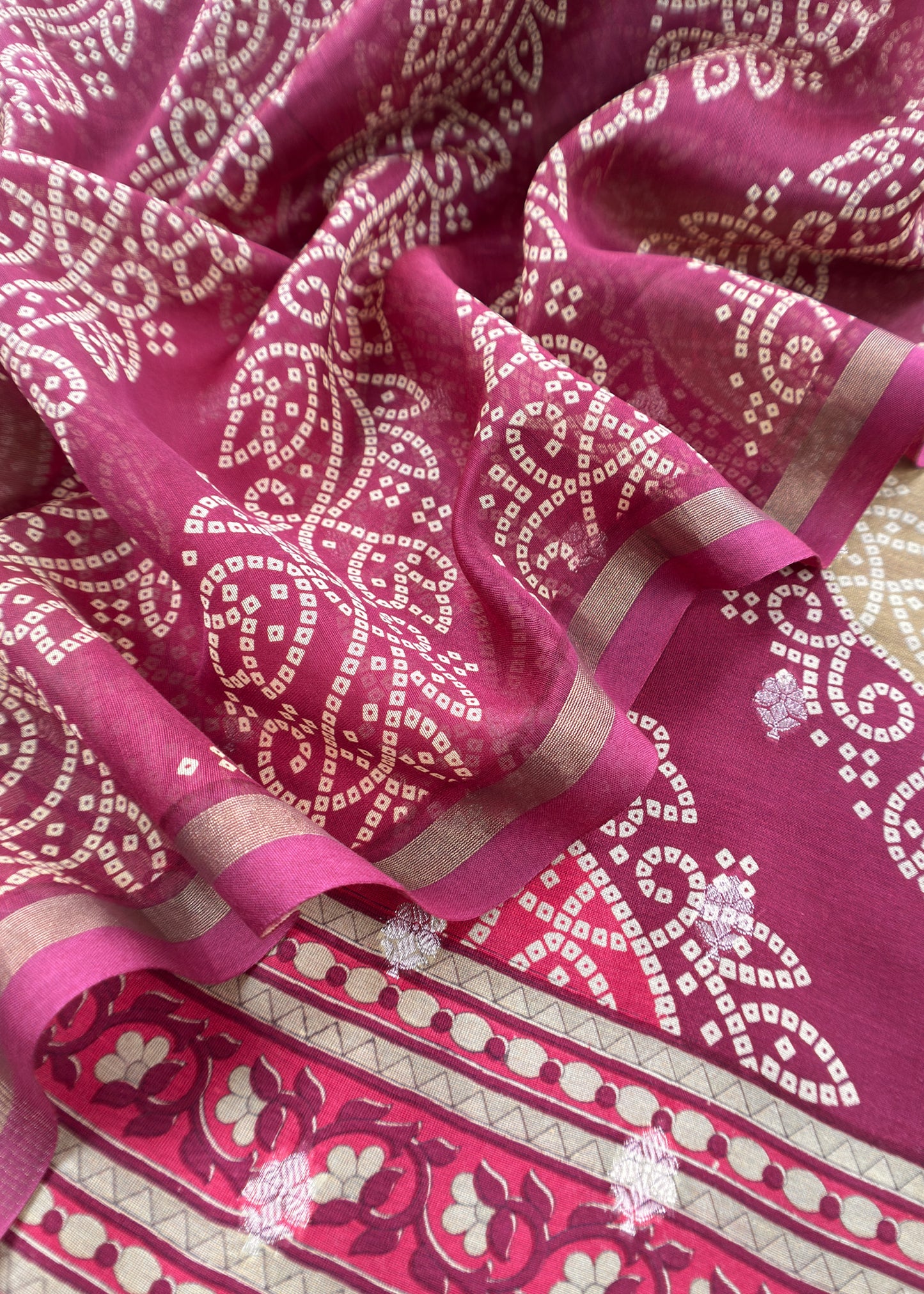 Wine Pure Maheshwari Silk Suit With Banarasi Bootis