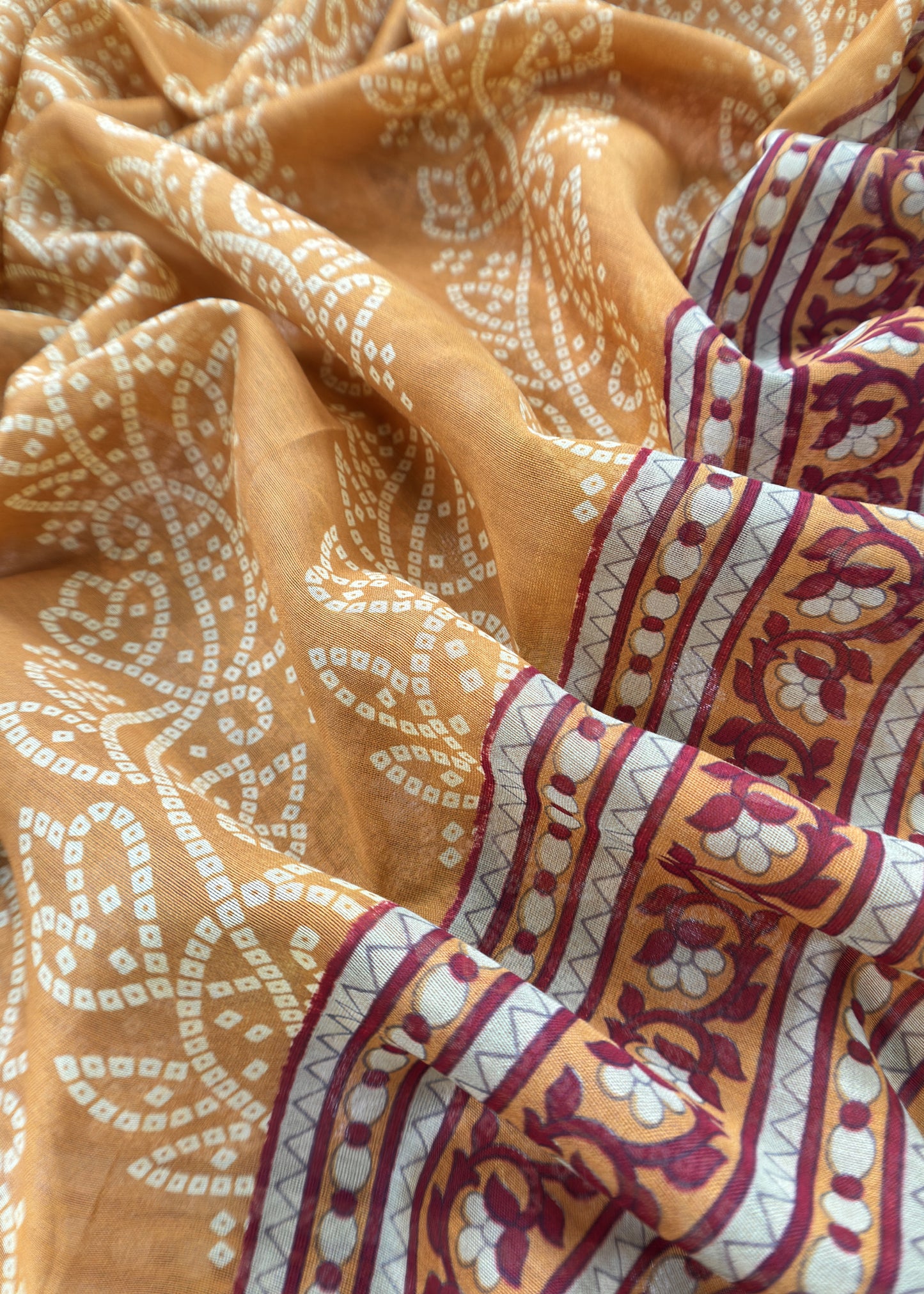 Yellow Pure Maheshwari Silk Suit With Banarasi Bootis