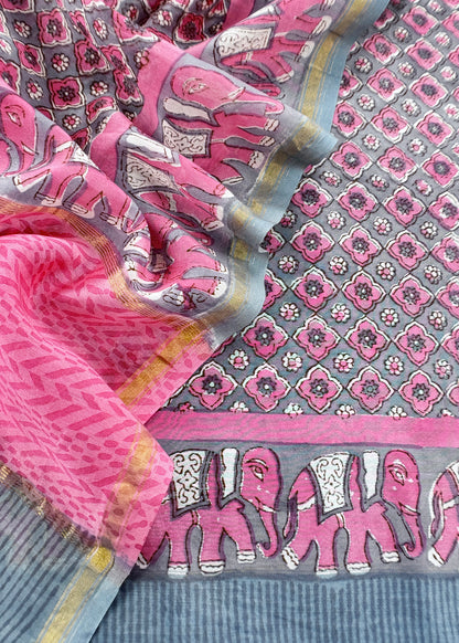 mulmul unstitched suit with dupatta

