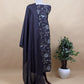 Sahiba 2025 Charcoal Black Handloom Desi Tussar Suit With Pitta And Appliqué Work