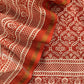 Orange Block Print Handloom Maheshwari Silk Suit Fabric