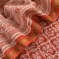 Orange Block Print Handloom Maheshwari Silk Suit Fabric