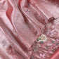 Red Tissue Silk Suit With Thread Embroidery And Patch Work