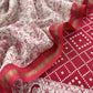 Red Bandhani Suit In Maheshwari With Madhubani Dupatta