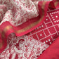 Red Bandhani Suit In Maheshwari With Madhubani Dupatta