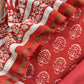 Orange Block Print Handloom Maheshwari Silk Suit Fabric