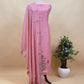 Light Pink Chanderi Dupatta-Suit with Phool Jamdani weaving and gold detailings