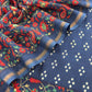 Blue Maheshwari Silk Unstitched Suit With Bandhani And Kani Print