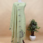 Light Pink Chanderi Dupatta-Suit with Phool Jamdani weaving and gold detailings