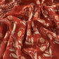 Orange Block Print Handloom Maheshwari Silk Suit Fabric