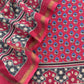 Red Ajrakh Blockprint Handloom Maheshwari Silk Suit Fabric