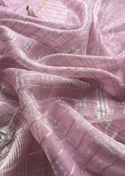Sahiba 2025 Taffy Pink Handloom Desi Tussar Kurta With Zardosi Embroidery And Handwoven Tissue dupatta
