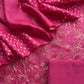 Sahiba 2025 Rani Pink Handloom Desi Tussar Kurta With Pitta Work And Bandhani Dupatta