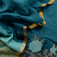 Sahiba 2025 Deep Sea Green Handloom Desi Tussar Kurta With Pitta And Appliqué Work And Handwoven Tissue Dupatta