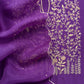 Royal Purple Handwoven Silk Kurta And Kora Silk Dupatta With Dori Embroidery