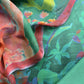 Green Satin Crepe Unstitched Suit With Chinon Dupatta